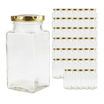 가인글로벌 사각허브 유리병 + 골드캡, 250ml, 48개