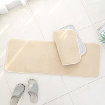 아포아룸 심플 비비드 발주방매트 2종 세트, 베이지