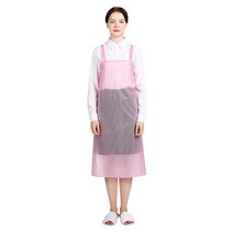 웰프런 우레탄 방수앞치마 스트라이프 중, 반투명 핑크, 1개