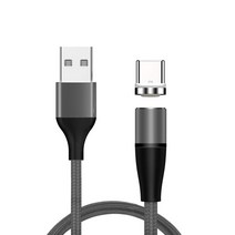 디씨네트워크 마그네틱 C타입 자석 고속충전 케이블 4세대 2m + 커넥터, 실버, 1세트