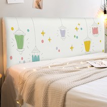 마켓A 스트레치 캐릭터 침대헤드 커버, 전등