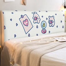 마켓A 스트레치 캐릭터 침대헤드 커버, 러브