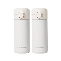 라임올리브 뮤티드 파스텔 보온보냉병 2p, 화이트, 350ml