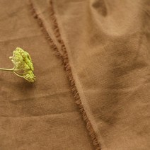 코튼빌 리브레 대폭 무지 바이오 워싱 린넨 원단 11수 4p, 골드브라운