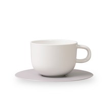 보울보울 볼볼홈파티 커피잔 350ml + 소서, 밀크화이트(커피잔), 애쉬그레이(소서), 1세트