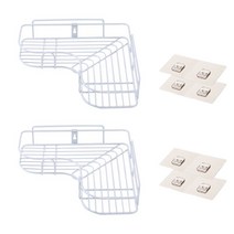 윈프라이스 접착식 철재 코너 선반 2p + 접착걸이 8p, 화이트, 1세트