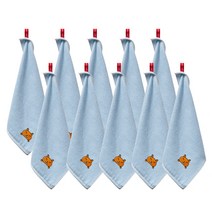 소프트터치 뱀부얀 캐릭터 고리수건, 여우(블루), 10개