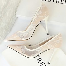 JH컴퍼니 여성 플라워 레이스 하이힐