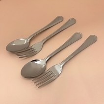 테이블아트 폼 디저트용 중스푼 + 중포크 세트, 스푼 2p + 포크 2p