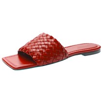 마켓에이 여성용 컬러짜임 스퀘어앵글 플랫 슬리퍼