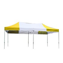 홍캐노피 32mm 스틸 캐노피 천막 2.5 x 2.5 m, 백색(중앙) + 노랑, 1개