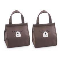 알럽홈 애니멀 페이스 보냉 가방 2p, 브라운