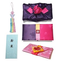 모란 로즈핑크 예단보 5종 + 봉채 봉투 세트, 분홍, 1세트