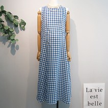 이얀 체크 나시 직장인 롱 수유원피스