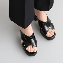 단골언니 여성용 쥬쥬 X스트랩 가보시 통굽 뮬 슬리퍼