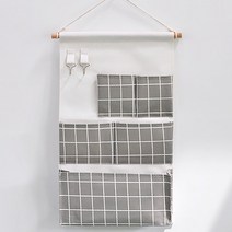 알럽홈 벽 정리 패브릭 수납함 그레이체크, 1개, 그레이