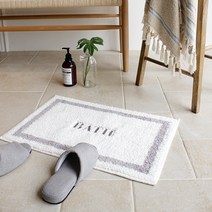 바스자수 극세사 발매트, 화이트