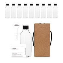 투명 페트병 250ml AN250 + 일반캡 검정 + 병라벨 클래식콜드브루 + 캡봉인라벨 + 박스, 10세트