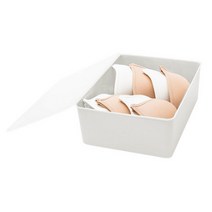 블럭마트 플라스틱 속옷 양말정리함 1칸 화이트, 1개