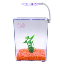 로라펫 베타룸 + 수초 + 바닥재 + LED조명 어항세트, 탠저린오렌지(바닥재), 랜덤발송(LED조명)
