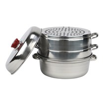 업소용 스텐 만두찜통 3단 세트, 25.3cm, 1세트