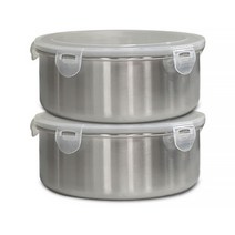올품락 원형 밀폐용기 4호 1700ml 라이트그레이, 2개, 단품
