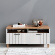 마켓비 GOVANO 파인 베니어 콘솔수납장 CHM46100, 화이트