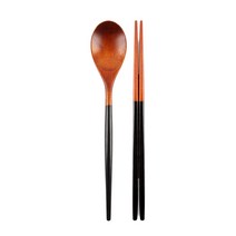 리치 마카롱 옻칠 투톤 수저세트, 1세트, 흑 숟가락 + 젓가락