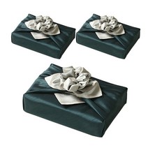 통샵 실크 겹 보자기 90 x 90 cm, 청록 + 아이보리(107), 3개