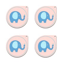알럽홈 애니멀프린팅 PVC 플레이팅 코스터 4p, 코끼리
