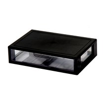 하라데코 와이드 멀티 책상 정리함 1단, 블랙, 1개