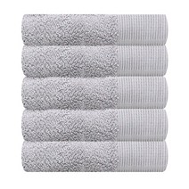 송월타월 스웨이드 라벨40 세면타월 190g 뱀부얀혼방사, 라이트그레이, 5개