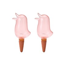 제이라이프 투명 아기새 자동 화분 급수기, 핑크, 2개
