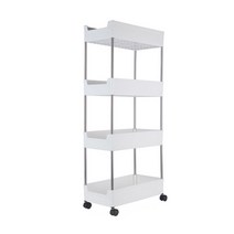 따니네 이동식 트롤리 선반 일반형 4단 BGN004, 화이트