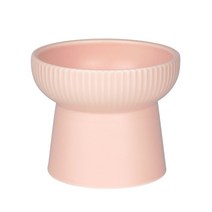 멍지 주름무늬 굽높은 도자기 식기 M, 소프트핑크, 1개