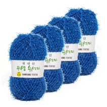 위생수세미 뜨개실 4p, 712 블루