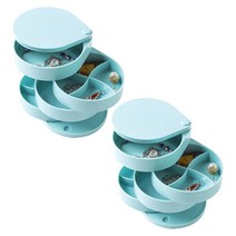 아리코 4단 회전 악세사리함 민트그린, 2개