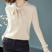 포플러앤씨 체빌 리본 블라우스