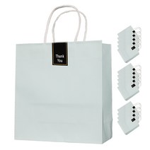 민트 종이 쇼핑백 15p + 롱 스티커 15p 세트, 2호