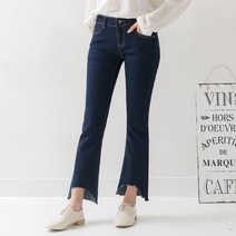 토마토팩토리 여성용 유니크 언발 부츠컷 청바지 6903