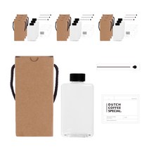 일반검정캡 통통납작 공병 500ml + 블럭 더치커피 스티커 2종 세트, 10세트