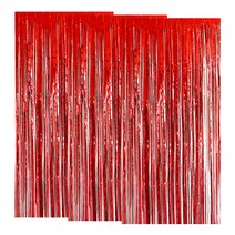 마켓감성 펄 반짝반짝 파티커텐 3p, 레드