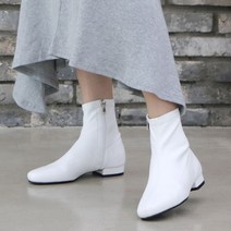 포브슈즈 여성용 아토스 스판 삭스 지퍼 앵클부츠 2cm