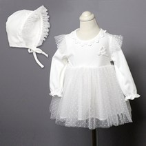 아이엠베베 여아용 안나 웨딩 돌 백일 드레스   보넷 세트