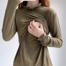 마켓에이 루즈넥라인 목폴라 수유티셔츠