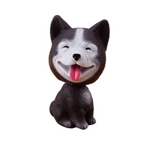 알럽홈 차량용 강아지 흔들인형 피규어, 블랙허스키