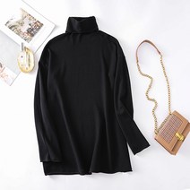 마켓A 생지 스웨터 하이넥 루즈 임부목폴라