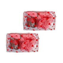 더플로우 투명 방수 화장품 파우치 하트 PVC, 1개입, 2개