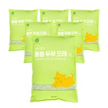뽀시래기 응고형 고양이 뽕뽕 두부 모래 녹차, 7L, 6개