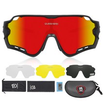 커샤크 스포츠 고글 자외선차단 도수클립 렌즈 교체형 QE44, Black Red